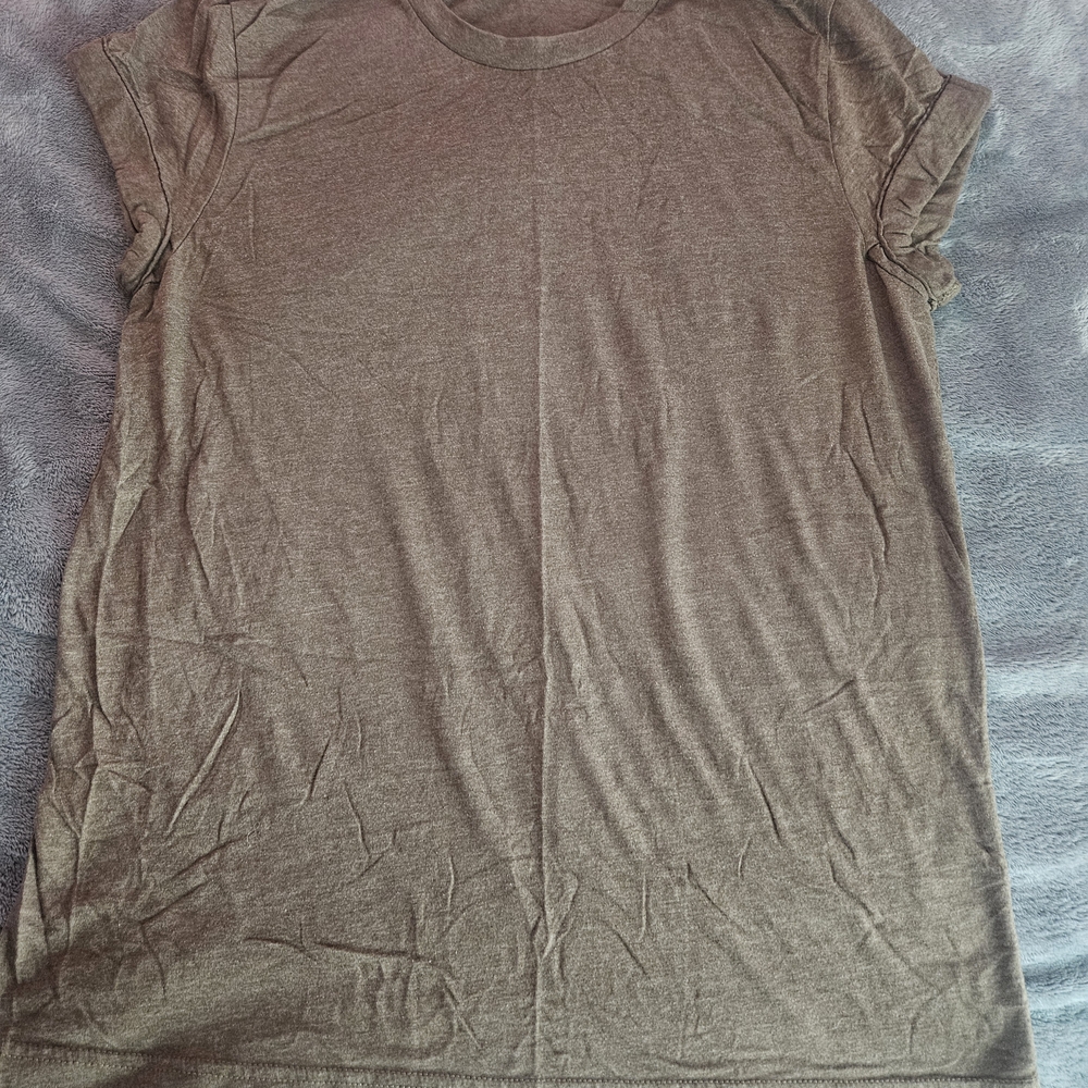 Heather Brown Tshirt With Rolled Sleeves